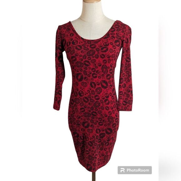 Iron Fist Red Skull and Lips Stretch Mini Dress - Picture 2 of 8